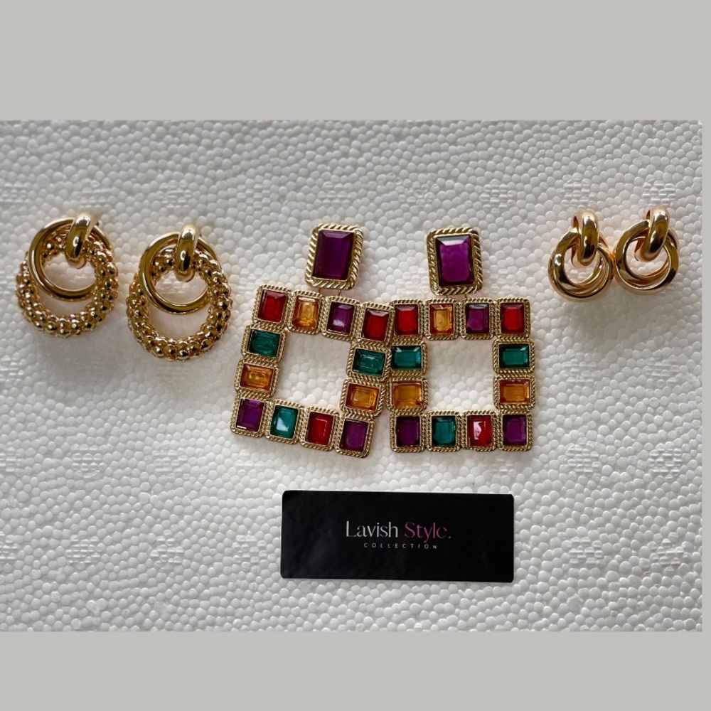 Three Set Bundle Earrings - Gold